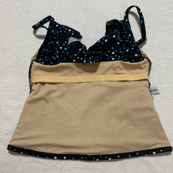 Miraclesuit Women Size 8 polka Dot Swim Tankini Top Ruffle Front - Picture 6 of 10